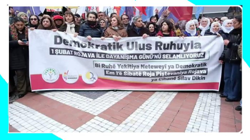 Dünya Rojava ile Dayanışma Günü Yürüyüşündeyiz